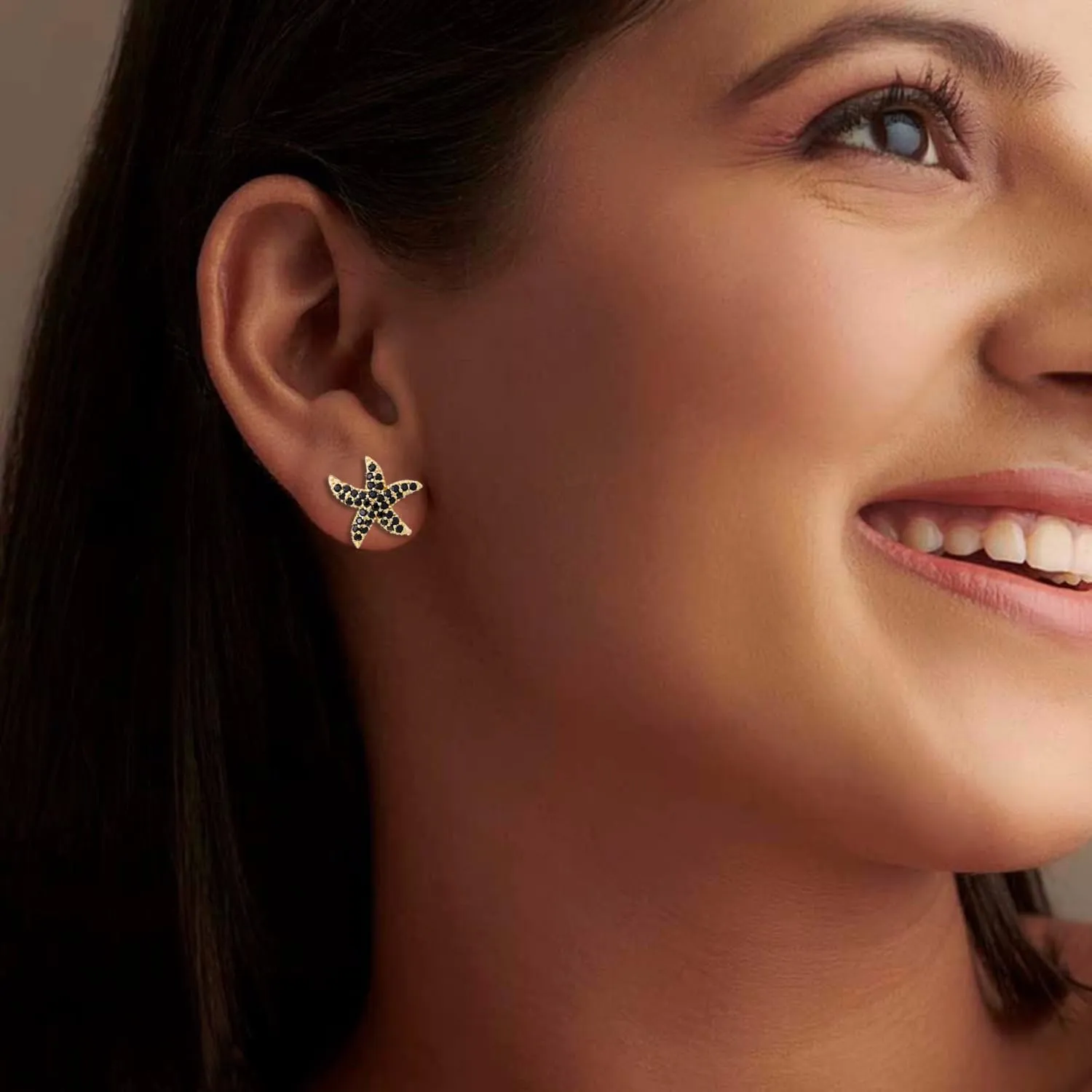 Starfish CZ Stud Earrings Cubic Zirconia Earring Studs Colorful Starfish Earrings Hypoallergenic for Women