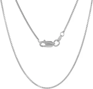Sterling Silver 1mm Box Chain Necklace for Men and Women Assorted Finishes Nickel Free Italy 14-36 inch lengths