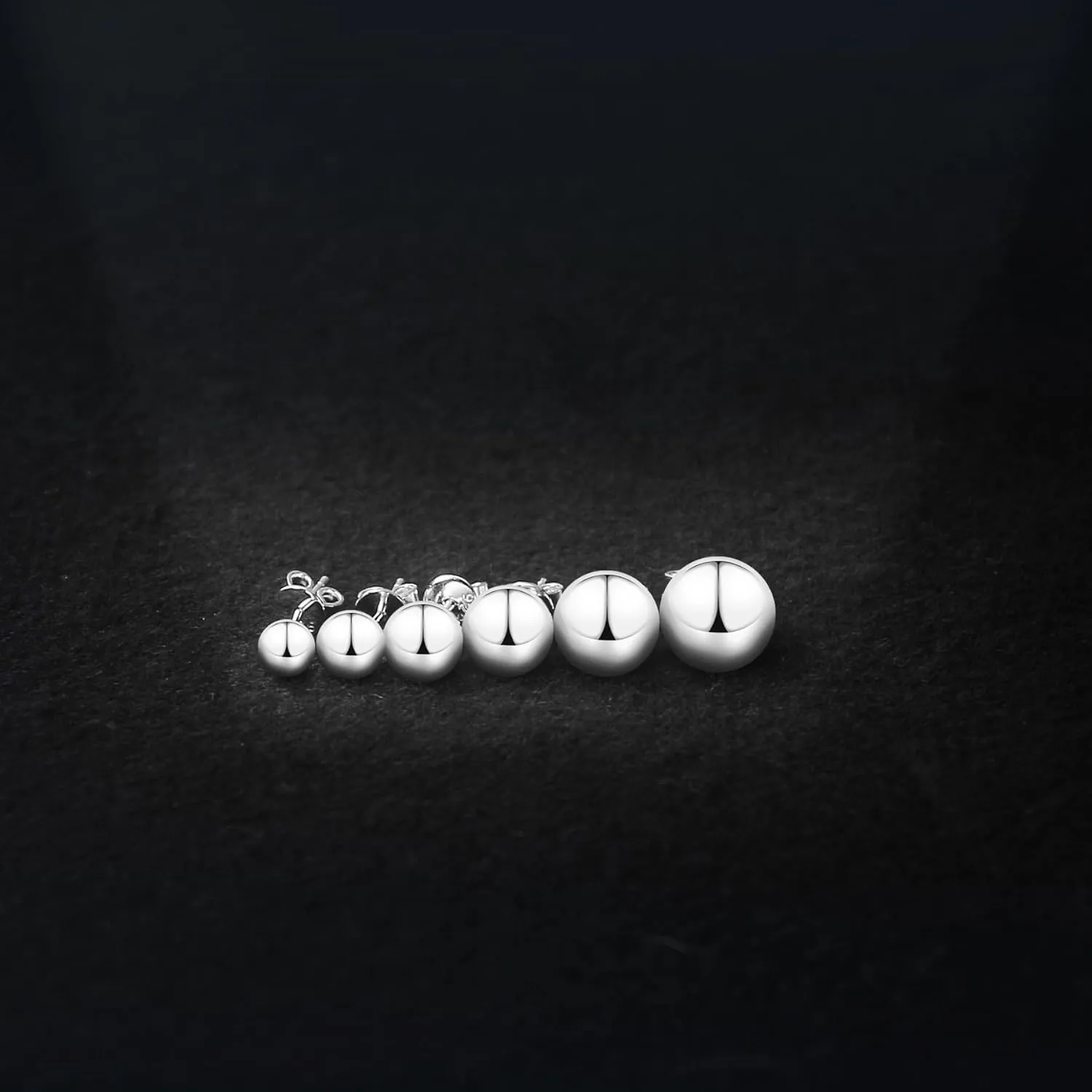 Sterling Silver Ball Earrings for Women, Classic Hypoallergenic Silver Stud Earrings, 5mm-10mm Silver Ball Ear Studs  Ideal for Everyday Wear at Any Occasions