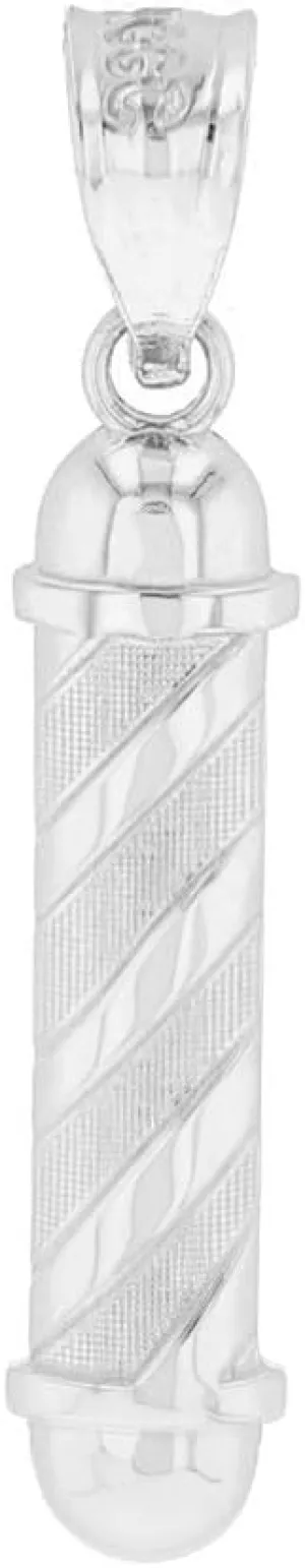 Sterling Silver Barber Shop Pole Light Pendant