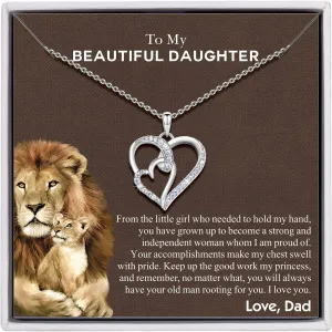 Sterling Silver Daughter Necklace Gift for Daughter's Birthday