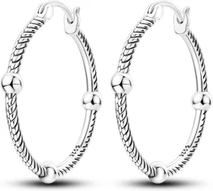 Sterling Silver Hoop Earrings for Women Trendy Hypoallergenic Jewelry Lightweight Dainty Cute Circular Casual Earring