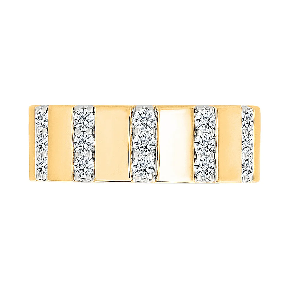 Stripes of  Diamond Sparkle Ring