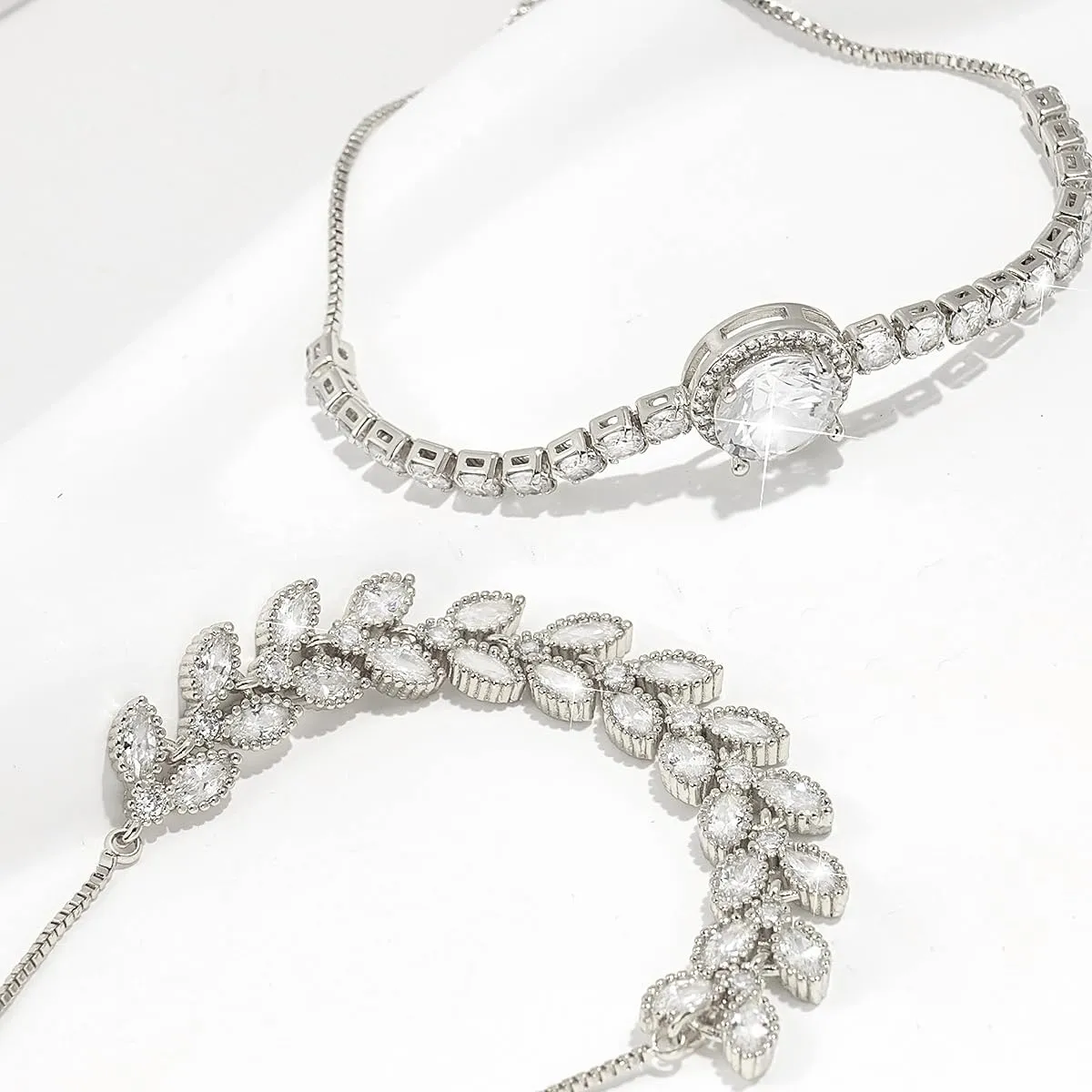Suyi Tennis Bracelet Cubic Zirconia Bracelet Gold/Silver Plated Bracelets for Women