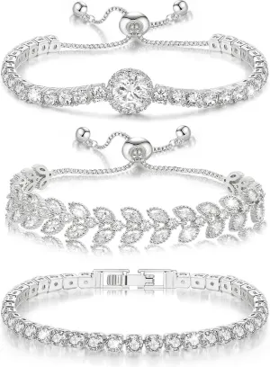 Suyi Tennis Bracelet Cubic Zirconia Bracelet Gold/Silver Plated Bracelets for Women