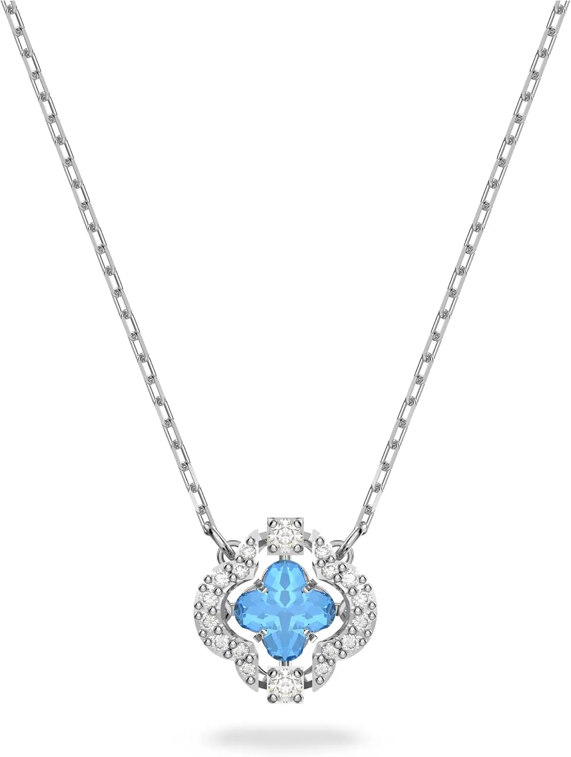 SWAROVSKI Sparkling Dance Necklace and Bracelet Jewelry Collection, Blue Crystals, Clear Crystals