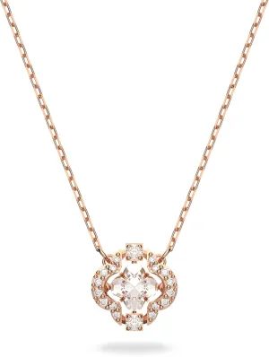 Swarovski Sparkling Dance necklace, White, Rose gold-tone plated
