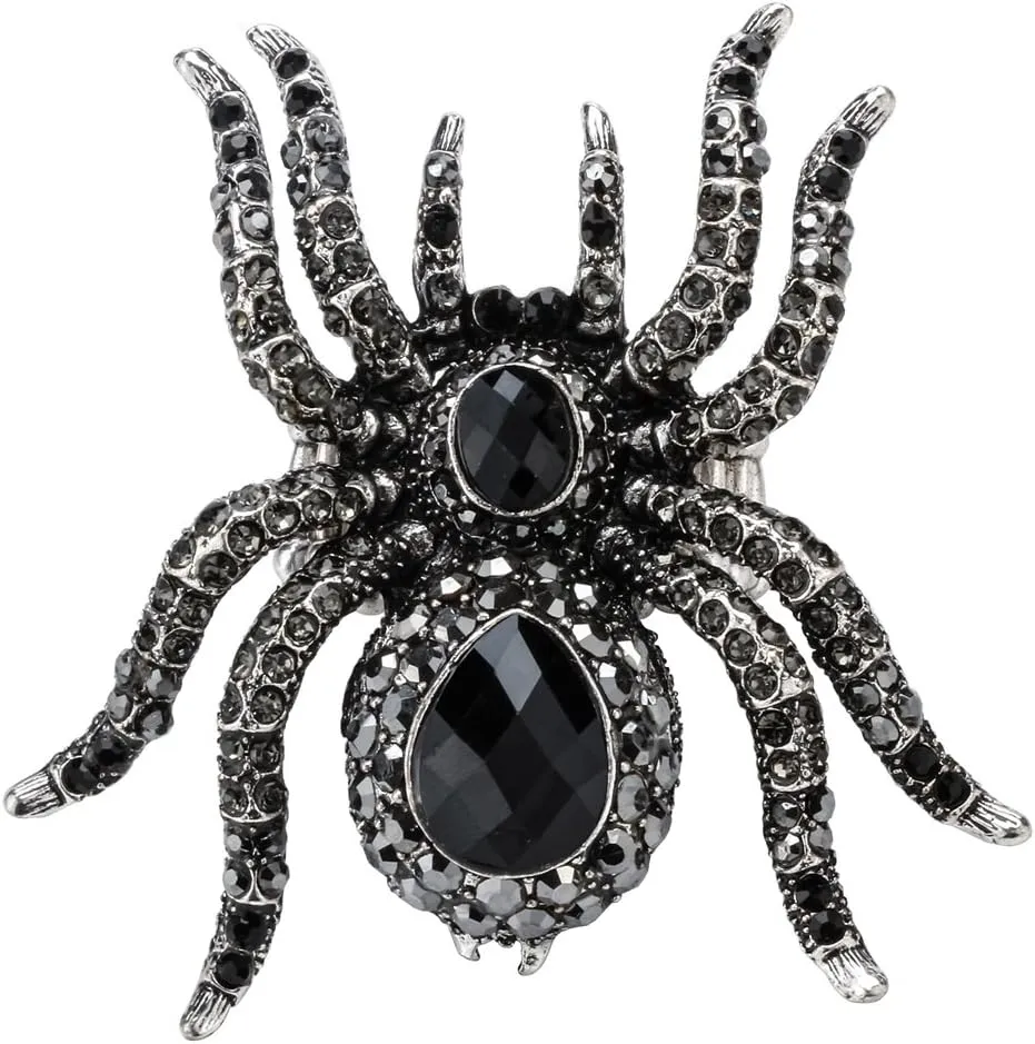 Szxc Women's Spider Pin Brooch & Pendant 2-in-1, Halloween Costume Accessories Jewelry