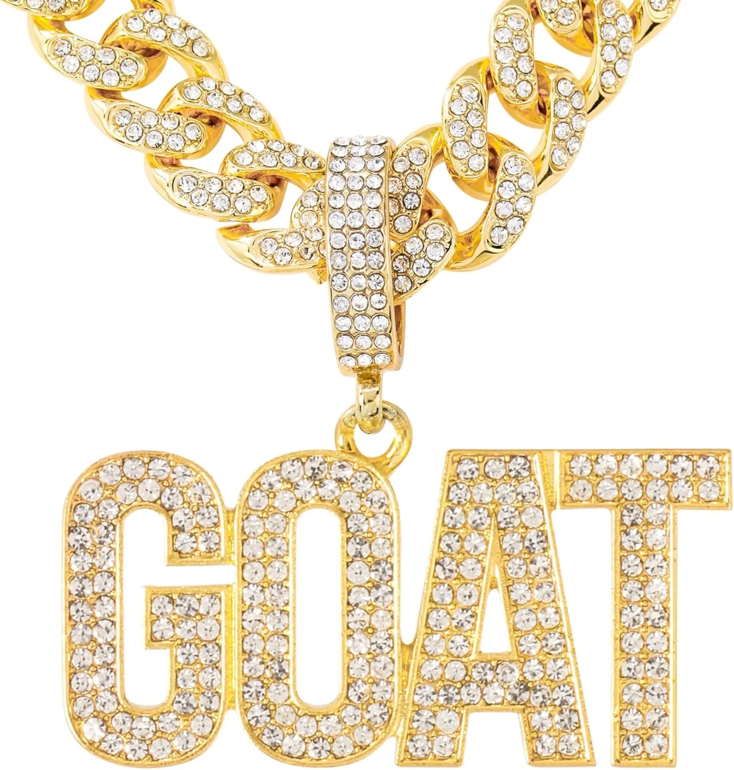 Techno Pave Men's Iced-Out Pendant Necklace  24-Inch Chain, Hip-Hop Streetwear Jewelry