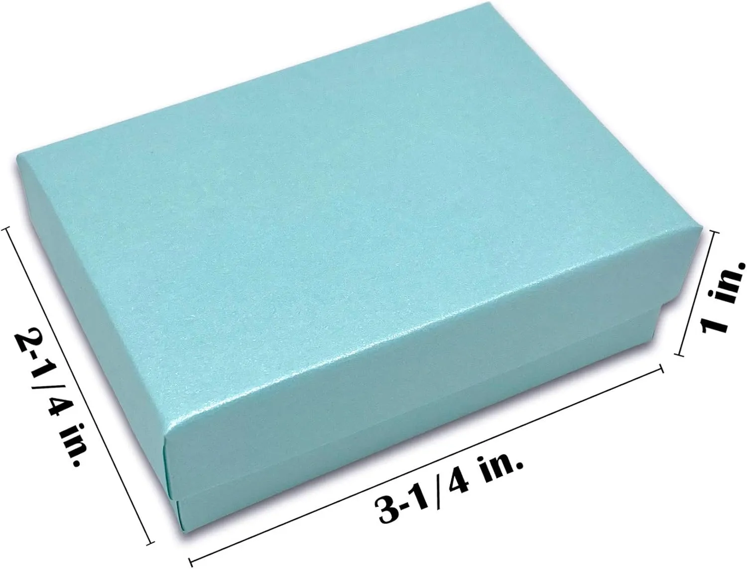 TheDisplayGuys - 25-Pack #32 Cotton Filled Cardboard Paper Jewelry Boxes Gift Case - Pearl Teal (3.3" x 2.3" x 1.0") - for Shipping or Storage