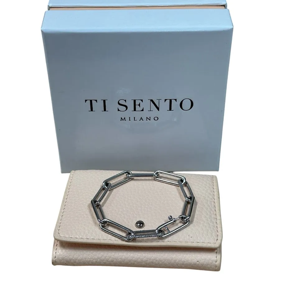 Ti Sento Sterling Silver Paperclip Milano Chain Bracelet