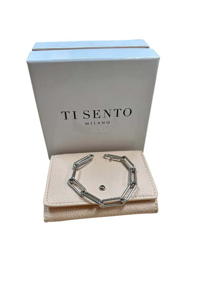 Ti Sento Sterling Silver Paperclip Milano Chain Bracelet