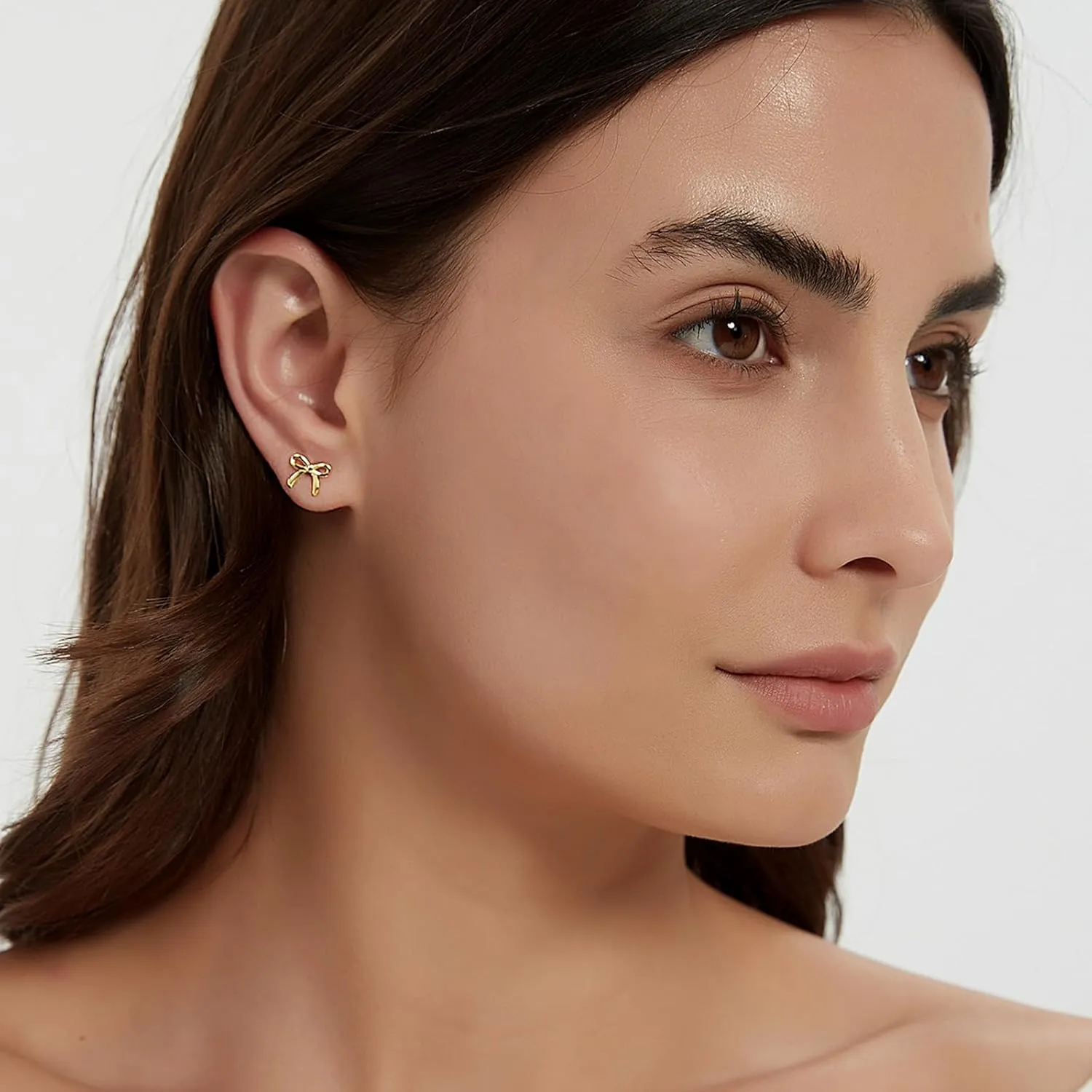 Tiny Bow Earrings for Women S925 Sterling Silver Bow Earring Stud Minimalist Small Ribbon Bowknot Earrings Coquette Party Statement Stylish Jewelry Gifts