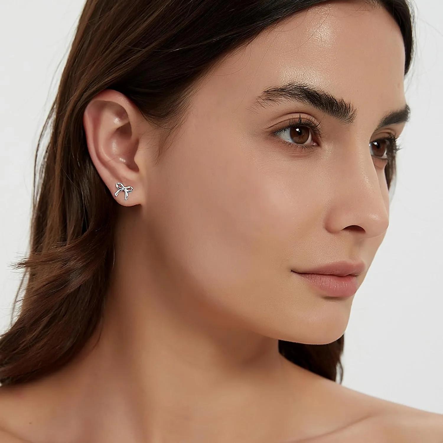 Tiny Bow Earrings for Women S925 Sterling Silver Bow Earring Stud Minimalist Small Ribbon Bowknot Earrings Coquette Party Statement Stylish Jewelry Gifts