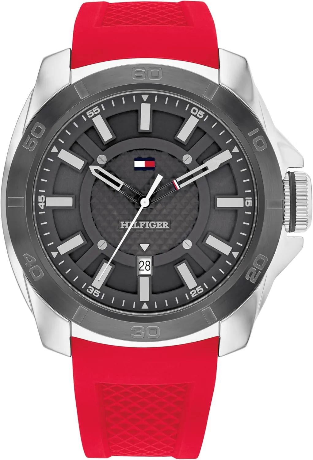 Tommy Hilfiger Windsurf Men's 3H Quartz Watch - Premium Fashion Timepiece with Durable Silicone - Water Resistant Up to 5 ATM/50 Meters | 49mm (Model 1792135)