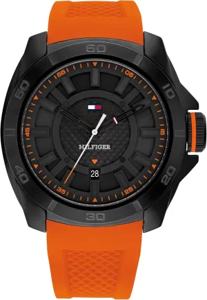 Tommy Hilfiger Windsurf Men's 3H Quartz Watch - Premium Fashion Timepiece with Durable Silicone - Water Resistant Up to 5 ATM/50 Meters | 49mm (Model 1792136)