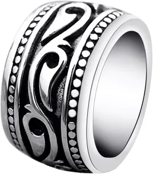 Trendy Wide Stainless Steel Celtic Band Thumb Ring for Men Manly Vintage Punk Biker Jewely Size 7-15