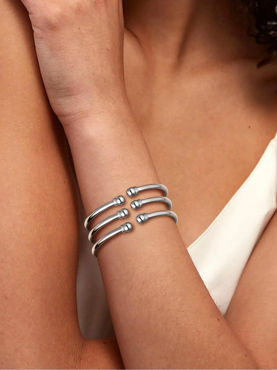 U7 Unisex Simple Cuff Bracelet 18K Real Gold Platinum Plated Fine Bracelets Fashion Jewelry Open Bangle Cuff Bracelets, Twisted or Heart Style