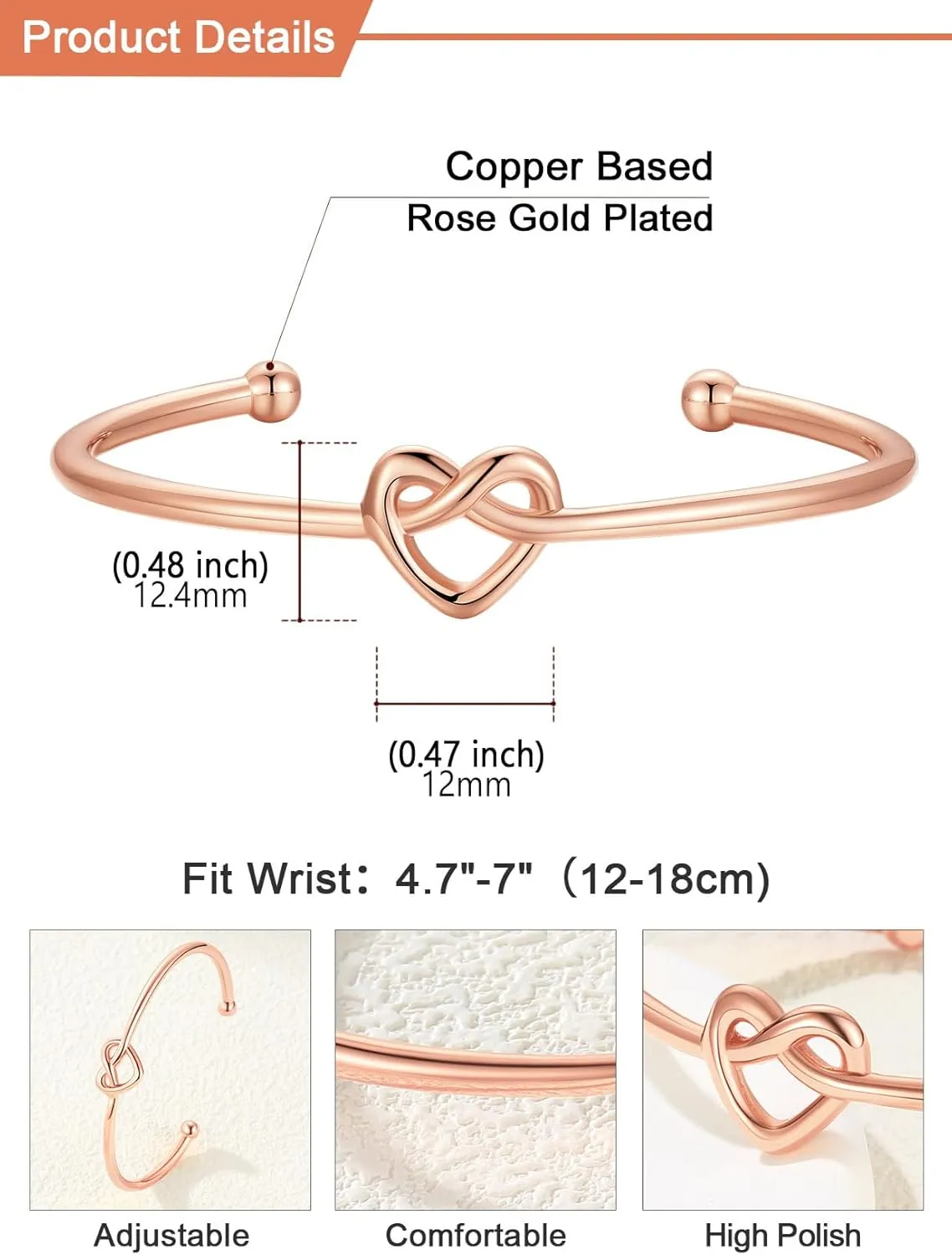 U7 Unisex Simple Cuff Bracelet 18K Real Gold Platinum Plated Fine Bracelets Fashion Jewelry Open Bangle Cuff Bracelets, Twisted or Heart Style