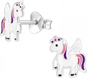 Unicorn Sterling Silver Tiny Stud Earrings, Cartilage Tragus Helix Second Piercing Jewelry