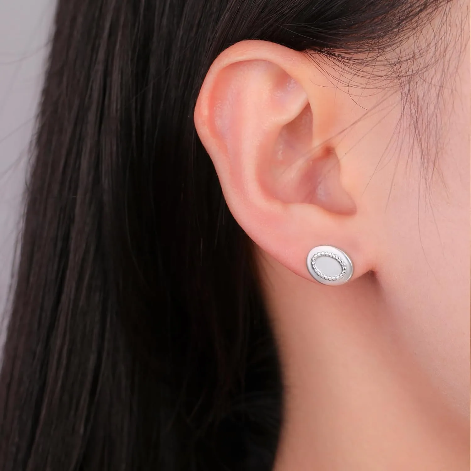 Unisex Geometric Square Stud Earrings, Stainless Steel Minimalist Faceted Design