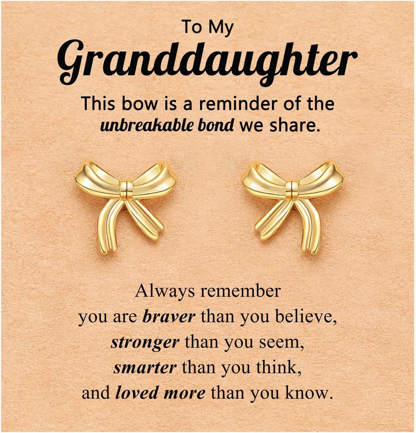 UPROMI Hypoallergenic Gold/Silver Bow Earrings Granddaughter, Birthday Christmas Valentines Day Gifts