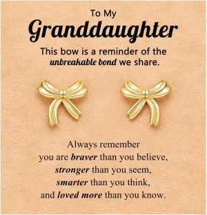 UPROMI Hypoallergenic Gold/Silver Bow Earrings Granddaughter, Birthday Christmas Valentines Day Gifts