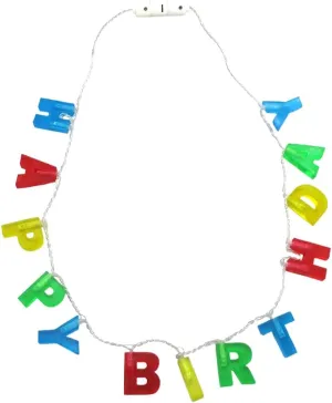 Vaulted Skulls & Co Happy Birthday Light-Up Necklace | Light Up Birthday Necklace | Birthday Letters Necklace | Party Led & Flashing Lights | Multicolor | One Size