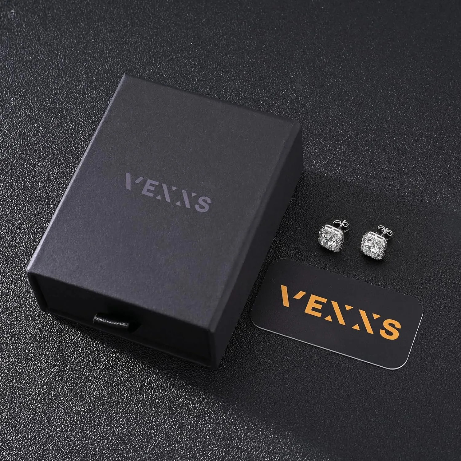VEXXS Diamond Stud Earrings for Men, S925 Sterling Silver 14K Real Gold Plated Iced Out Earrings Micro Pave 5A CZ Stones Mens Studs, Hypoallergenic