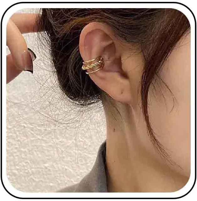 Vintage Hollow Ear Cuff Earring Fake Helix Cartilage Cuff Earrings Gold Non Pierced earrings Small Hoop Cartilage Earrings for Women