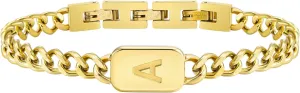 VNOX Initial Bracelet for Men Boys - Simple Mens A-Z Letter Cuban Link Chain Bracelets, Adjustable Solid Stainless Steel Jewelry Gifts for Men Dad Boyfriend