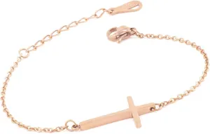 WDSHOW Sideways Cross Bracelets Rose Gold-Tone Silver-Tone