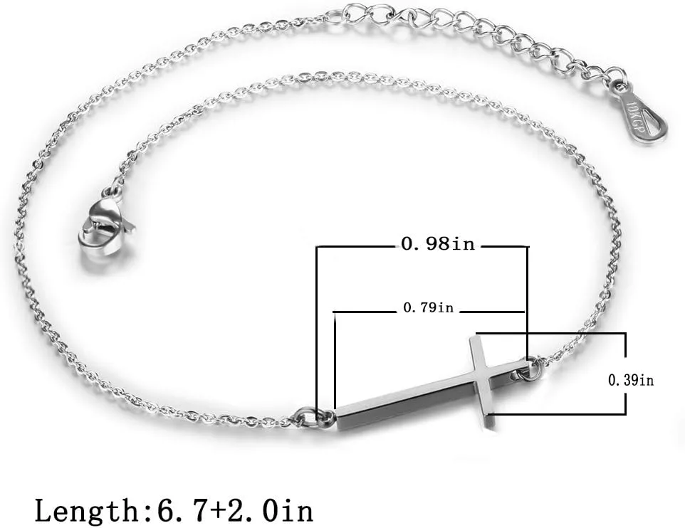 WDSHOW Sideways Cross Bracelets Rose Gold-Tone Silver-Tone