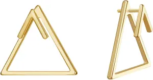 WEARON Stud Earrings for Women 14K Gold Plated Simple Hypoallergenic Small Ear Jewelry