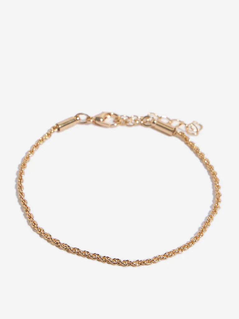 Westside Accessories Brown & Gold Charms Bracelet Set - Pack of 4