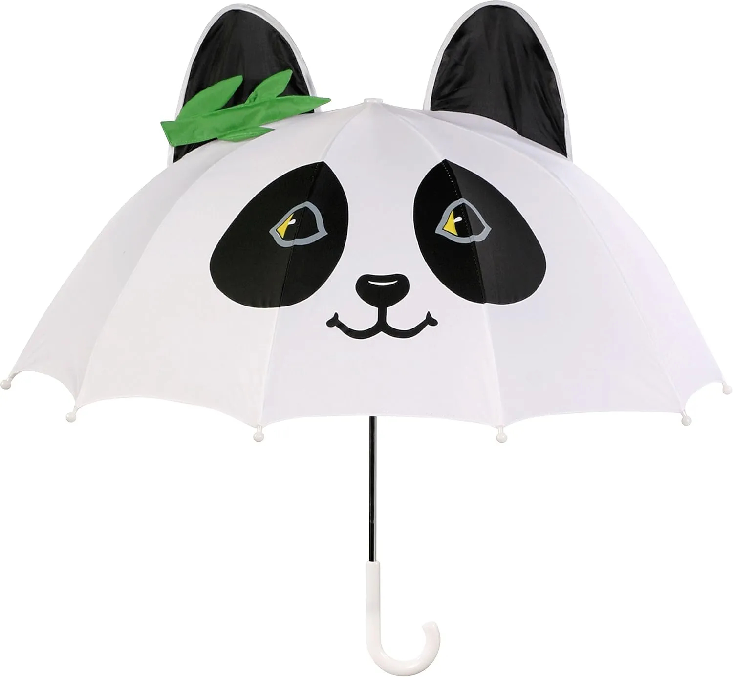 White Panda Umbrella With Fun Pop-Out Ears and Bamboo
