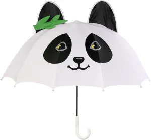 White Panda Umbrella With Fun Pop-Out Ears and Bamboo