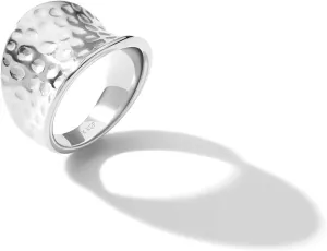 Wide Statement Hammered Band Rings for Women and MenHigh 14K Gold Plated Polish Large Thumb Index Full Finger Rinds Size 5-10Gold and Silver