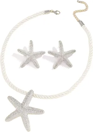 Women Seashell Charm Beach Jewelry Sets Shells/Suns/Star/Flowers/Snails Necklace 2024 Ocean Vacation Beach Retro Fashion Earrings Necklace Summer Women Gift