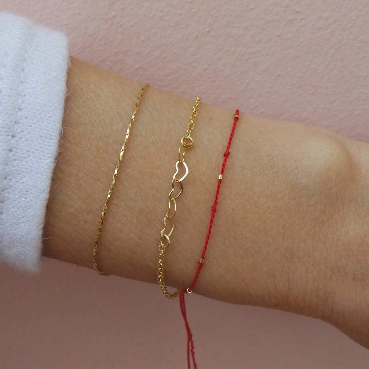 Womens Dainty Gold Chain Bracelet,Simple Layered Chain Bracelets,Beaded Turquoise Bracelet,Charm Crystal Bar,Heart,Karma,Triangle,Pearl Bracelets for Women