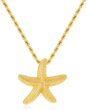 WOWORAMA Gold Shell Pendant Necklace for Women Starfish Seashell Choker Necklaces Ocean Sea Star Shell Necklace Trendy Summer Beach Necklace Jewelry