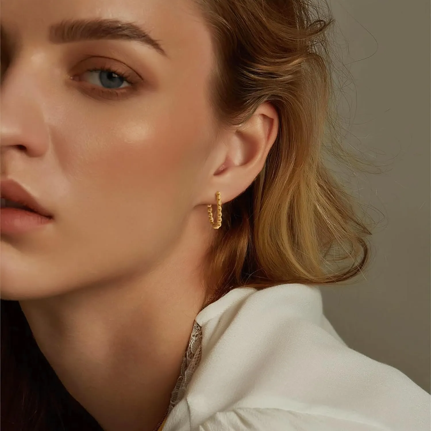 YADUDA Big Hoop Earrings for Women Large Gold Hoop Earrings Hypoallergenic Thick 18K Gold Plated Earring
