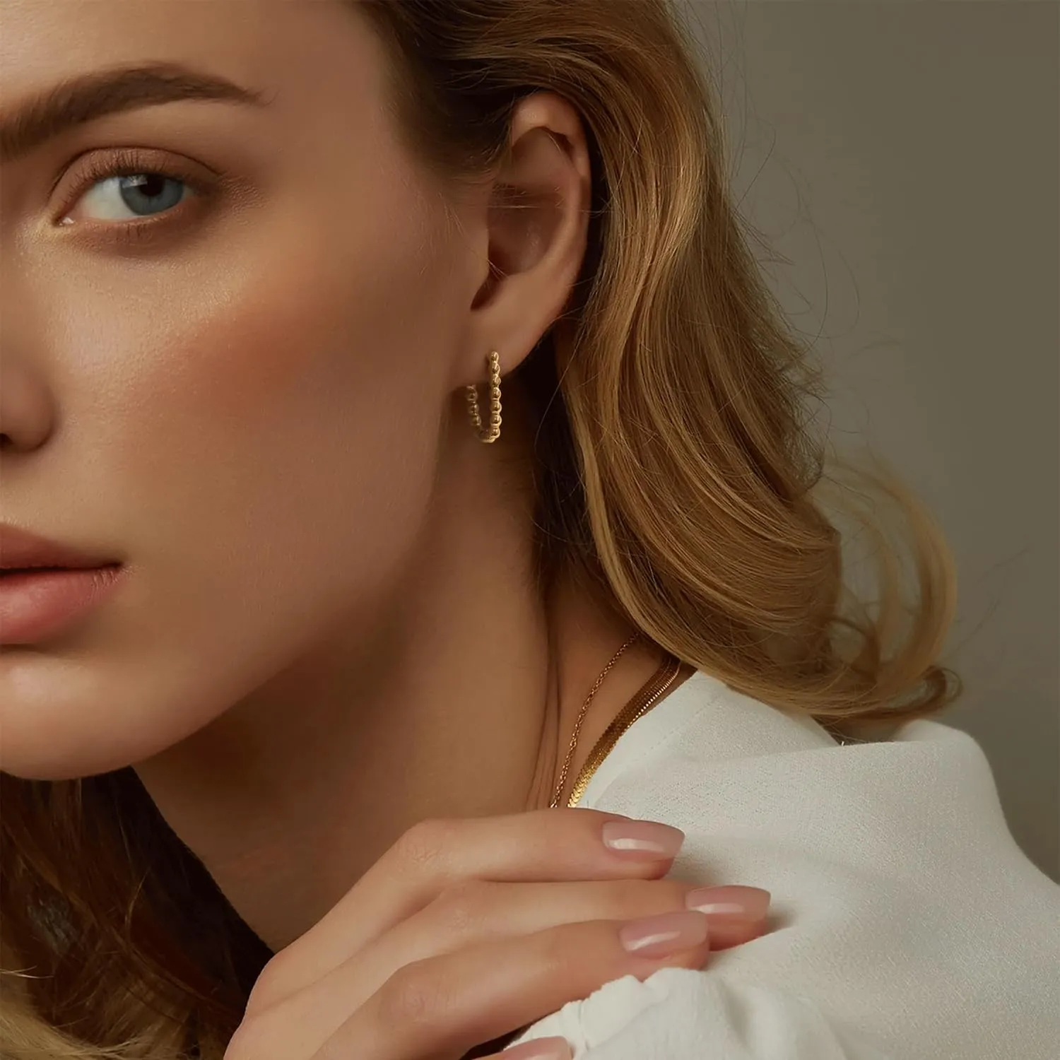 YADUDA Big Hoop Earrings for Women Large Gold Hoop Earrings Hypoallergenic Thick 18K Gold Plated Earring