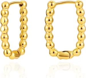 YADUDA Big Hoop Earrings for Women Large Gold Hoop Earrings Hypoallergenic Thick 18K Gold Plated Earring