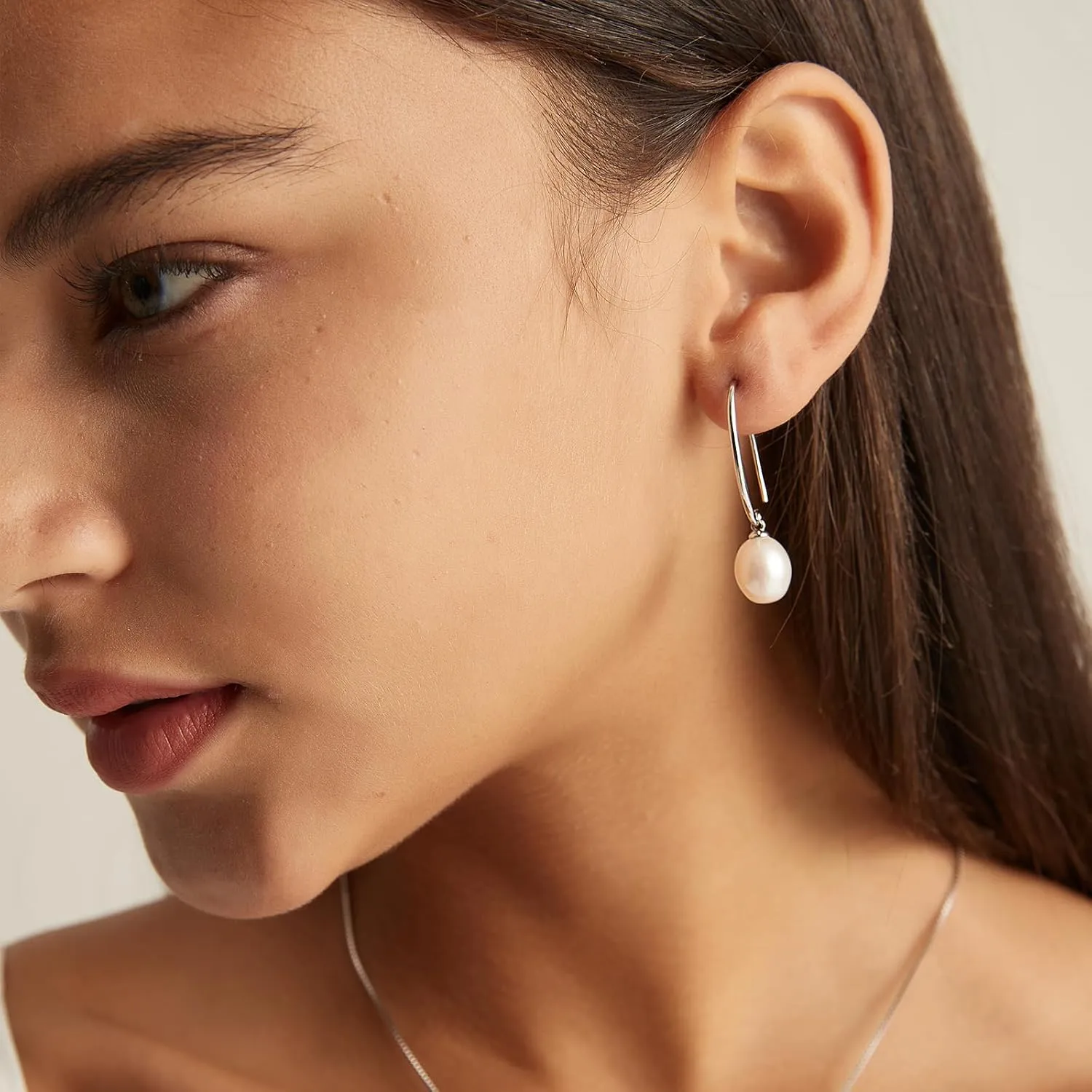 YAMI Pearl Drop & Dangel Earrings for Women, Freshwater/Saltwater Cultured Pearls in 925 Sterling Silver, Hypoallergenic Dangle Earrings, Elegant Everyday Jewelry Gifts for Her