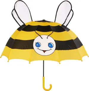 Yellow Bee Umbrella With Fun Pop-Out Wings, Big Smile, Antennae