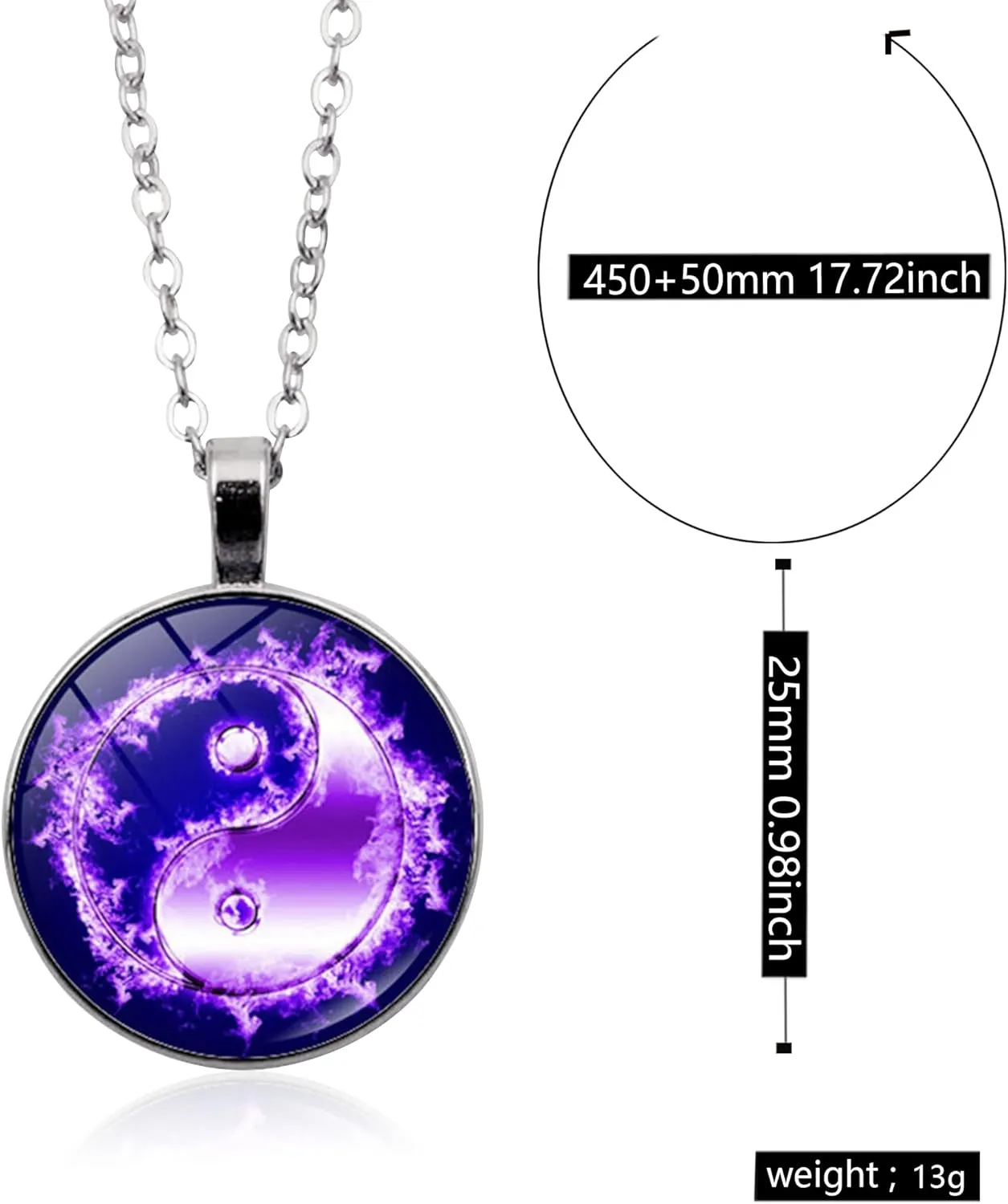 Yin Yang Pendant Necklace Chinese Philosophy Taoist Symbol Talisman Taichi Yoga Stainless Steel Charm Pendant Necklace Necklace for Women Men Valentines Birthday Thanksgiving Christmas