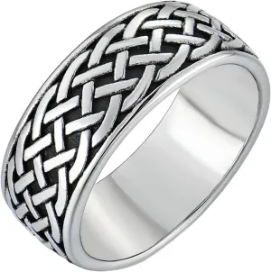 YL Men's Twisted Knot Rings Titanium Steel Celtic Knot Ring Infinity Wedding Band Vintage Statement Jewelry