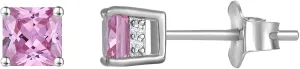 YL Solitaire Square Earrings 925 Sterling Silver Stud Earrings 4-8 MM Princess Cut Birthstone Jewelry for Women
