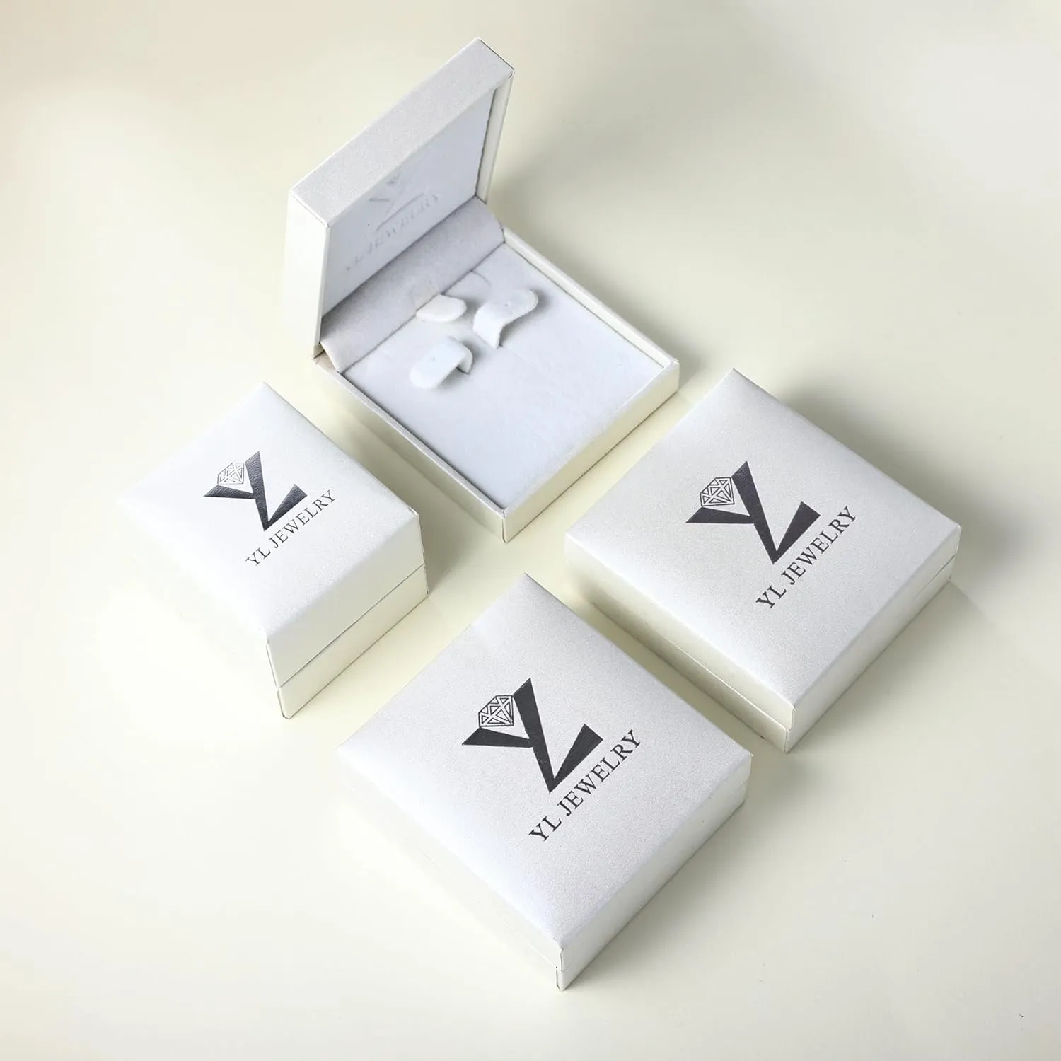 YL Solitaire Square Earrings 925 Sterling Silver Stud Earrings 4-8 MM Princess Cut Birthstone Jewelry for Women
